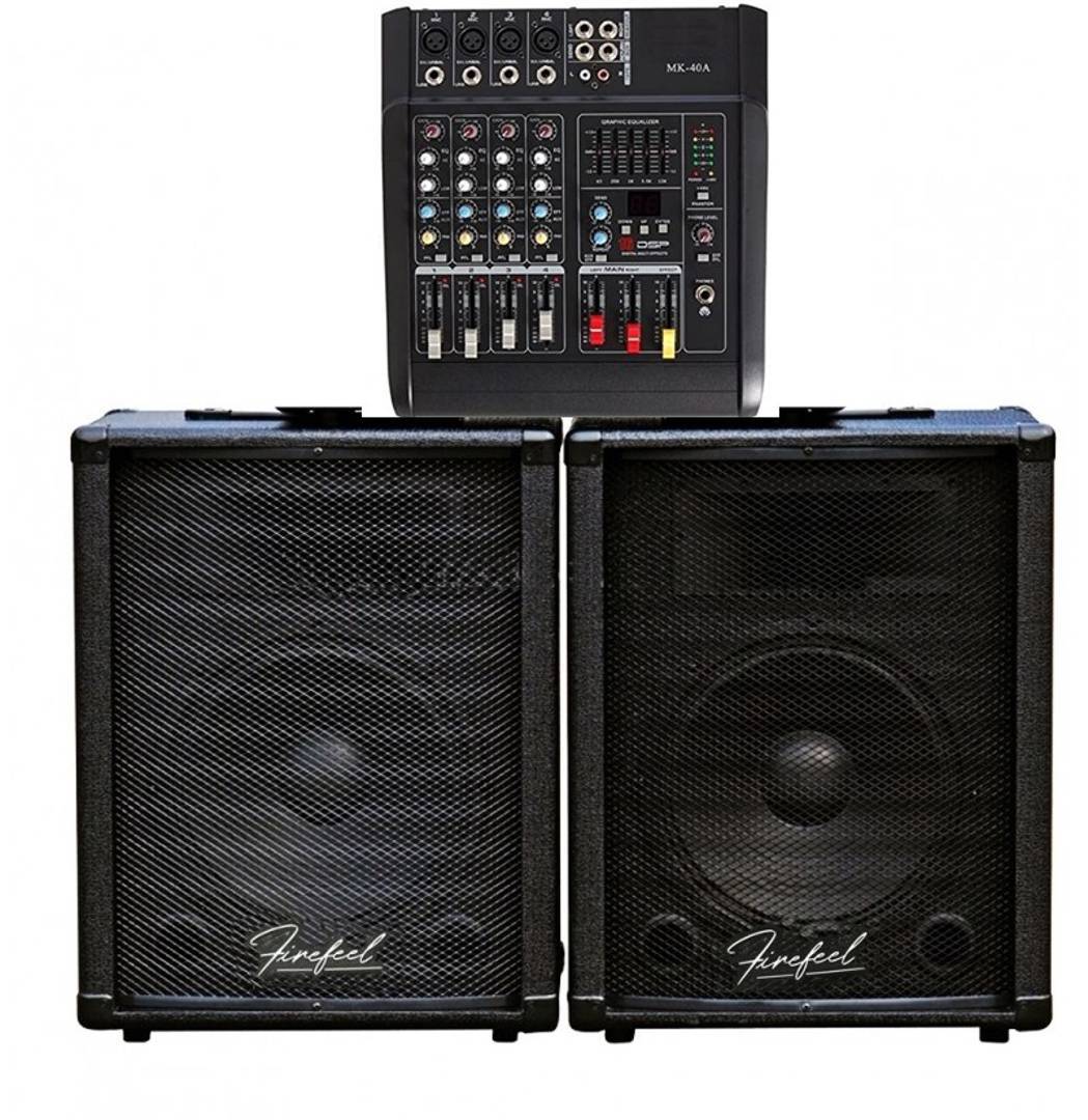 Sistem de sonorizare cu mixer 2 × 300 W și 2 boxe de 200 W (AMMK4)