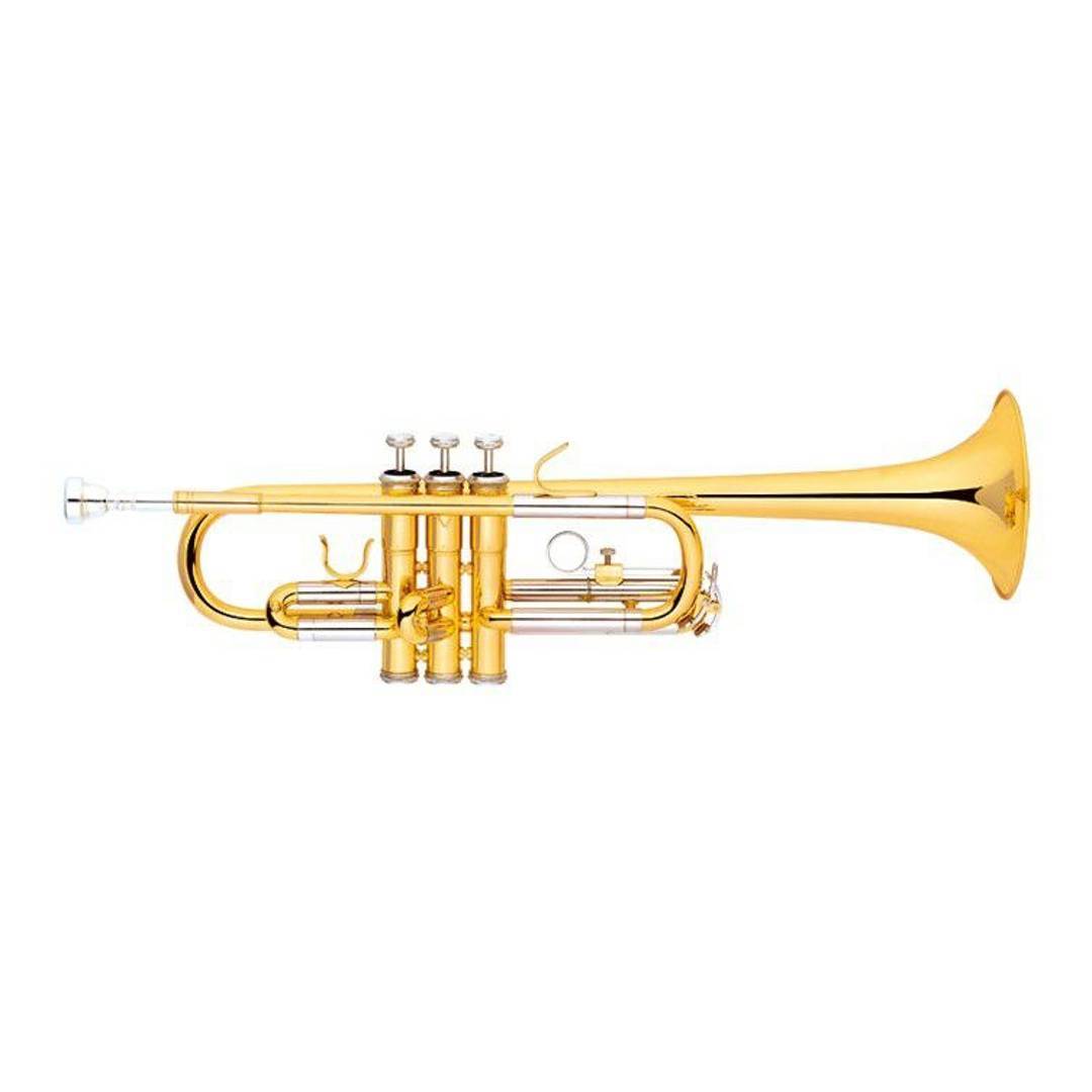 C hangolású W076 trombita, aranylakkozott, tokkal és fúvókával