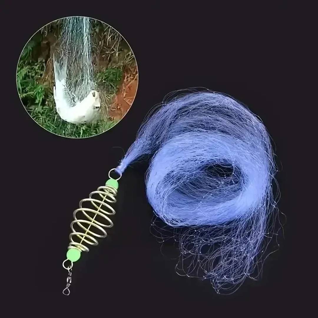 Illuminated cast net with feeder for night fishing