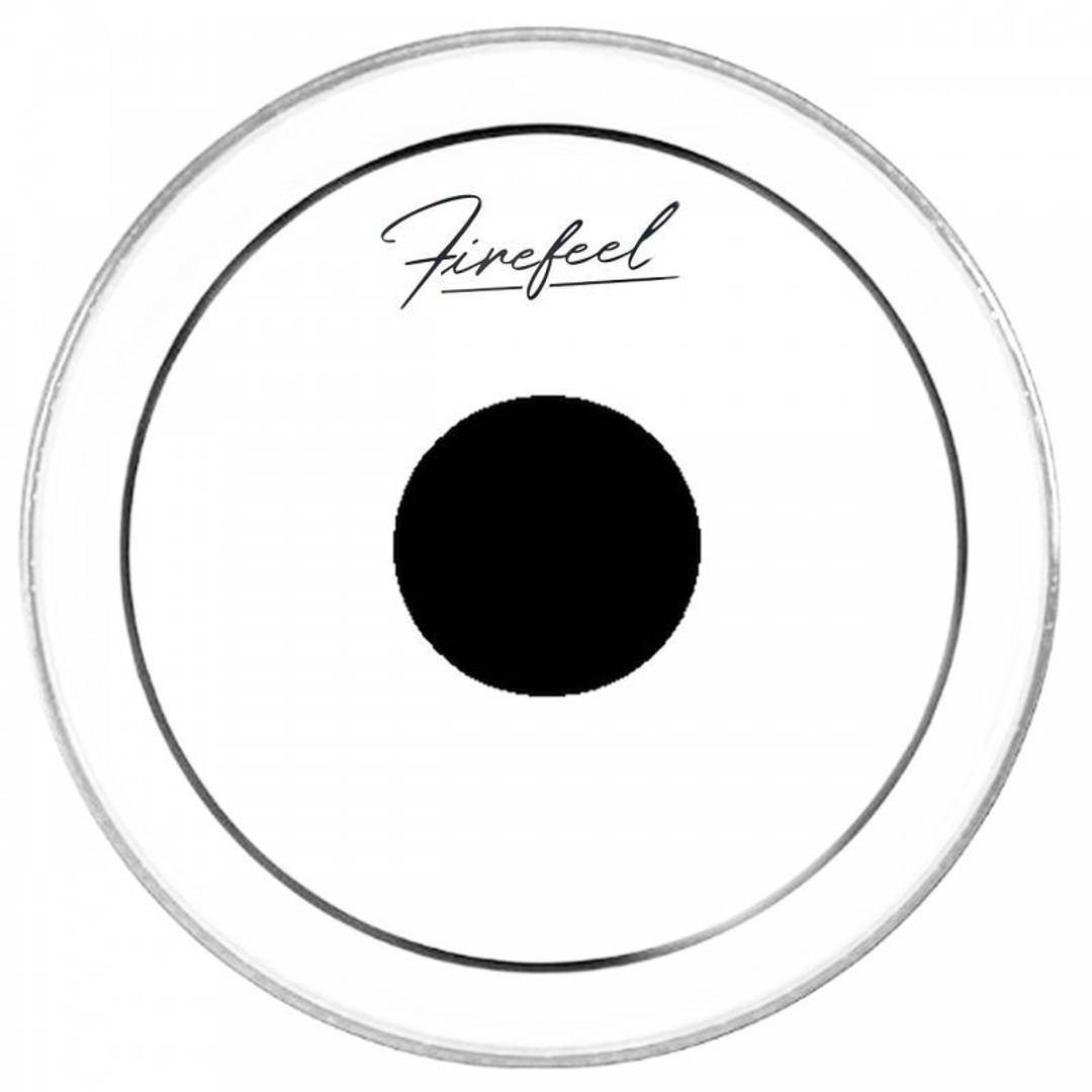 Față de tobă transparentă, cu două straturi și punct negru (tip Pinstripe), 10"–14"