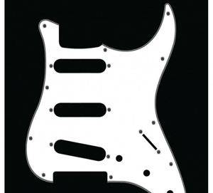 Maska (pickguard) Boston ST-313-W za Strat, troslojna, bela, SSS — Zaječar