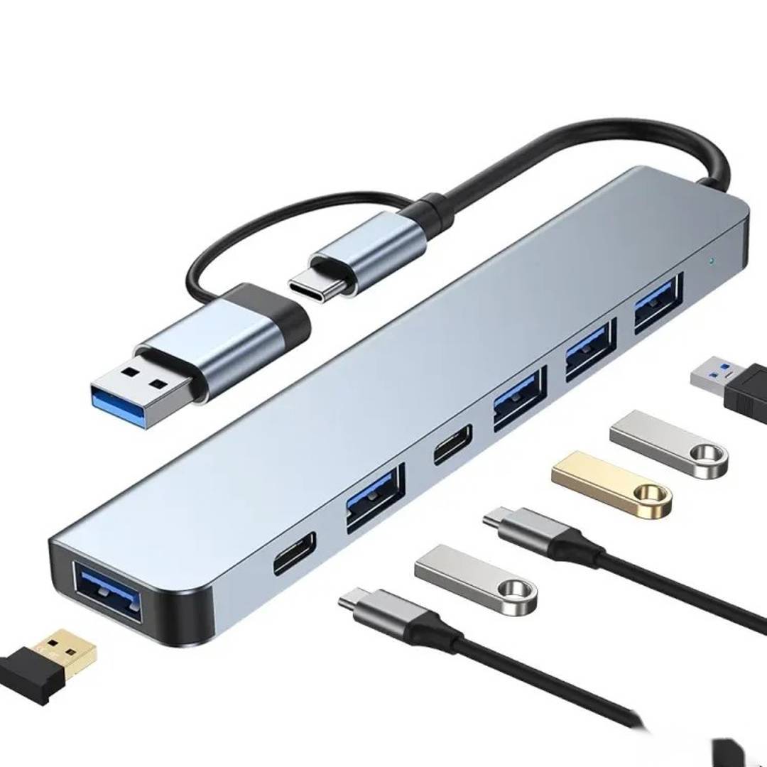 USB-C hub 2× USB-C, 3× USB 3.0, 2× USB 2.0