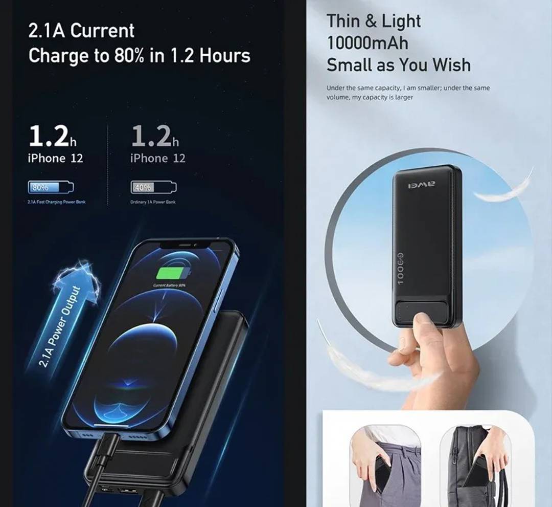 Power bank Awei P5K 10000 mAh