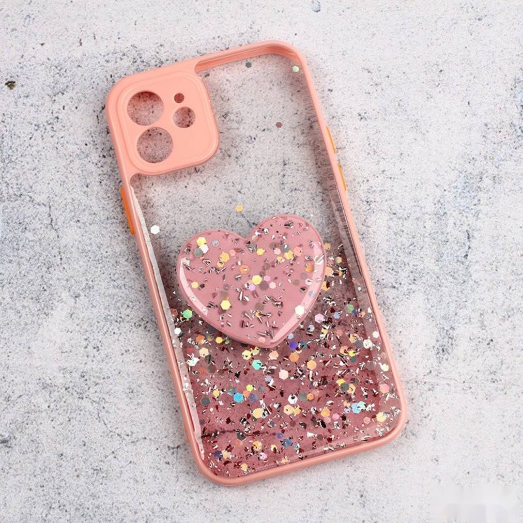 Hülle Glitter Heart für iPhone 12