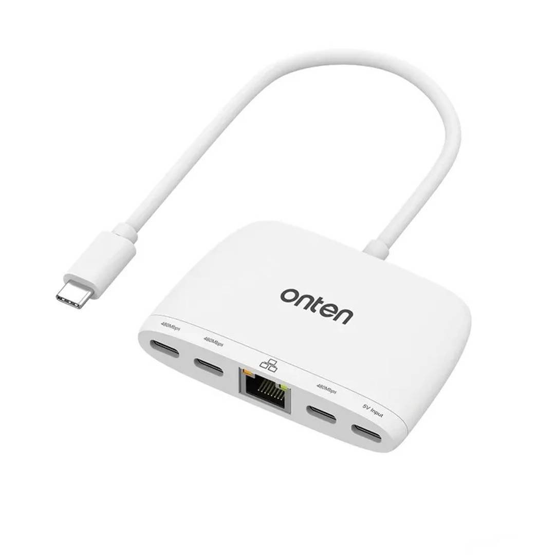 Hub USB-C Onten OTN-UC553 3× USB-C, RJ45