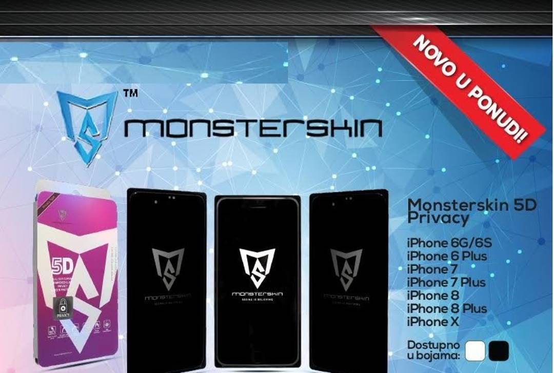Folie de sticlă privacy 5D Monsterskin pentru iPhone 6 Plus