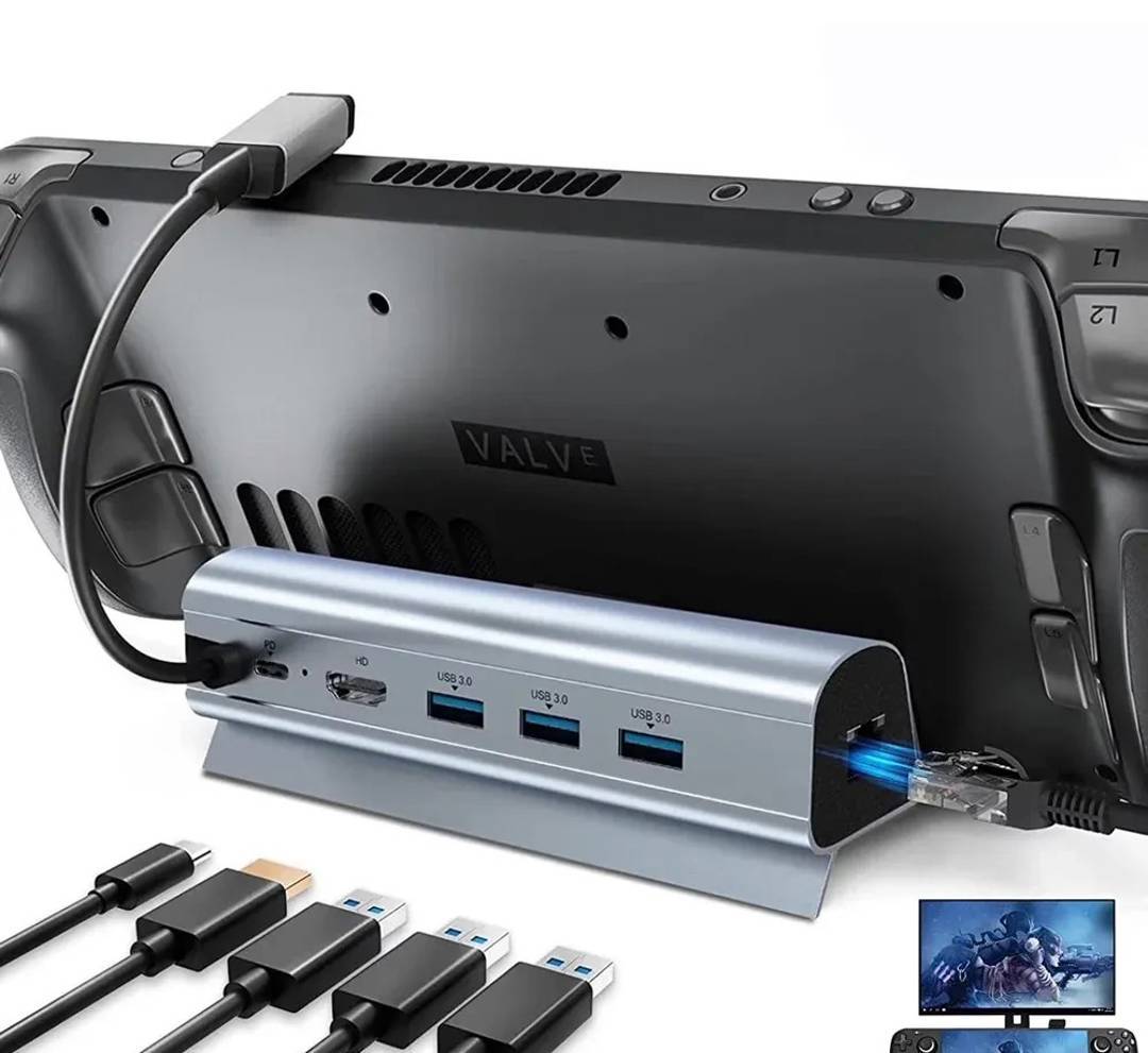 USB-C hub JWD-TC58 HDMI 4K, LAN, PD 60 W