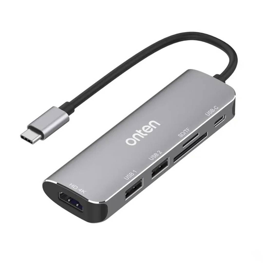 Hub USB-C Onten OTN-95116 HDMI 4K, SD/TF, PD 65 W