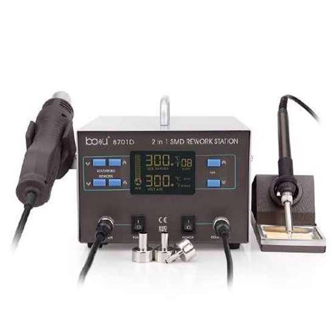 Hot air rework station with soldering iron Baku BK-8701D