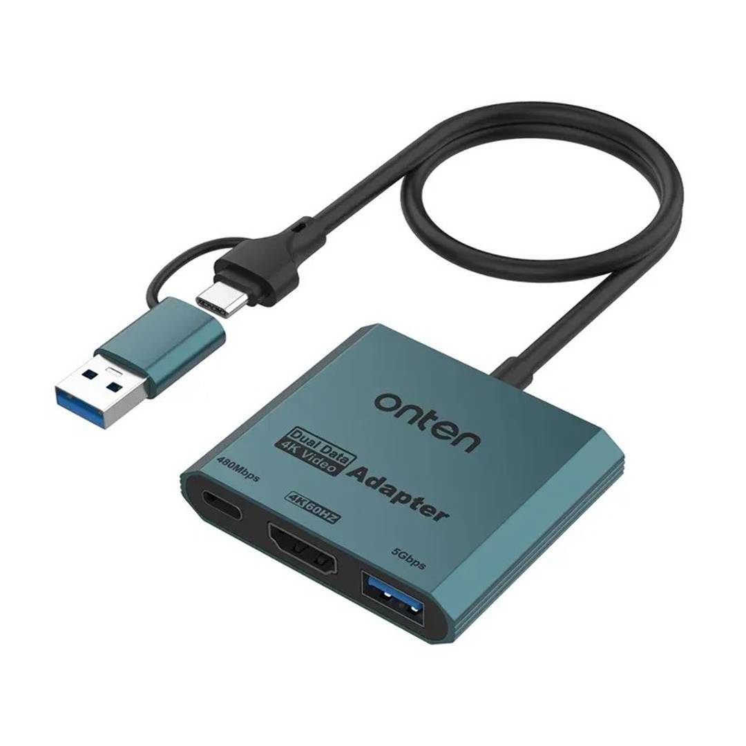 Adapter Onten OTN-UCA303 USB-A/USB-C → HDMI 4K
