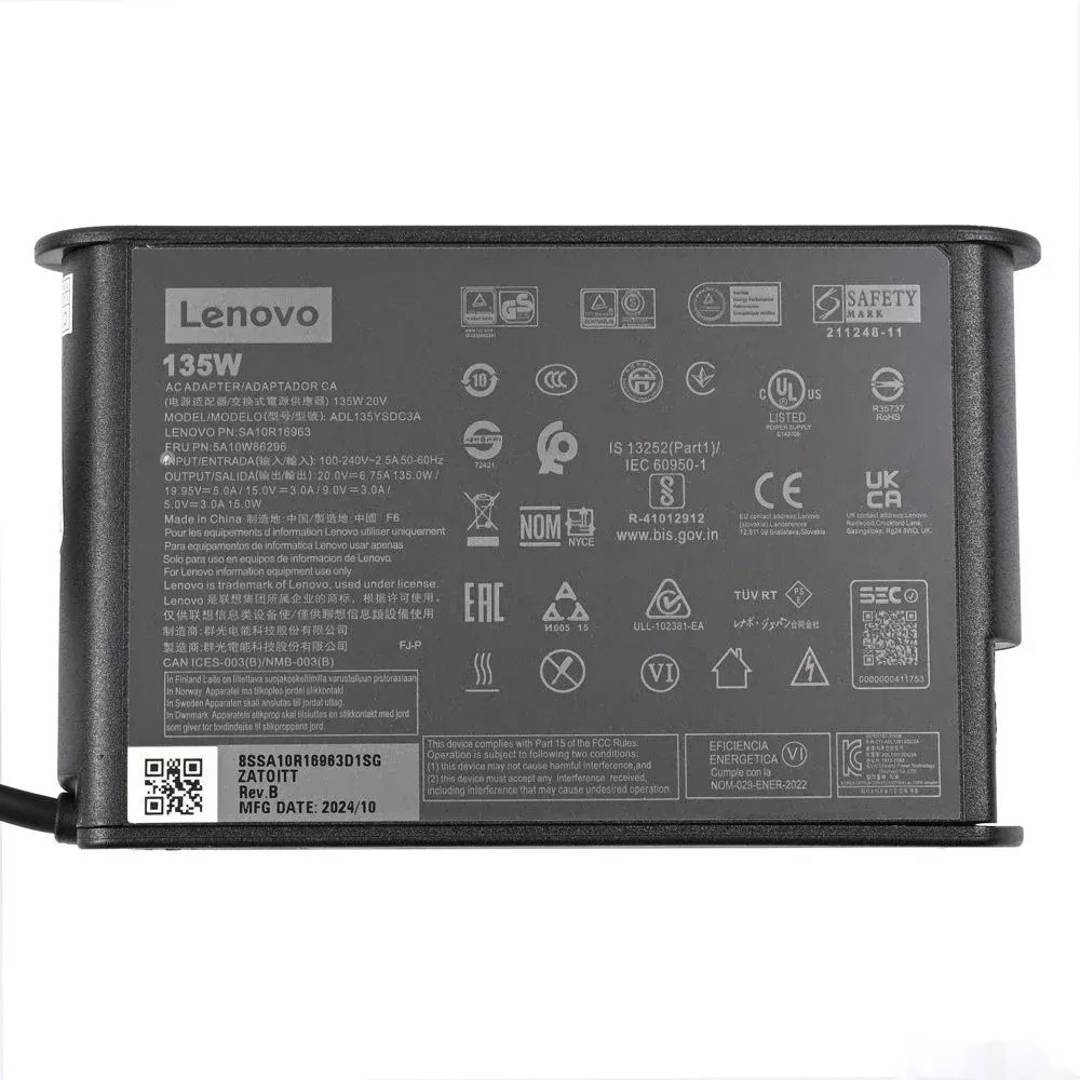 Laptop charger Lenovo USB-C 20 V 6.75 A 135 W HQ
