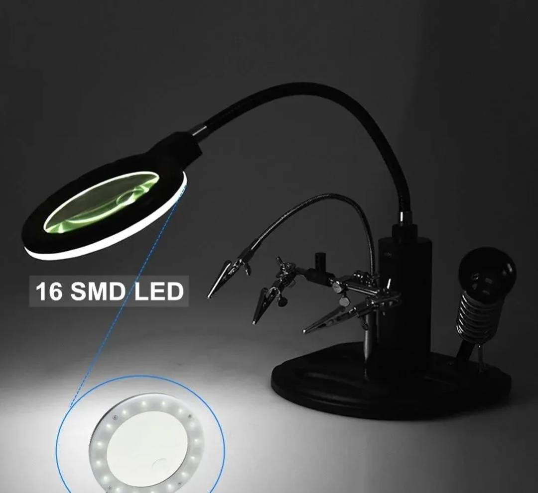 Werkstattlupe mit Standfuß und LED-Licht