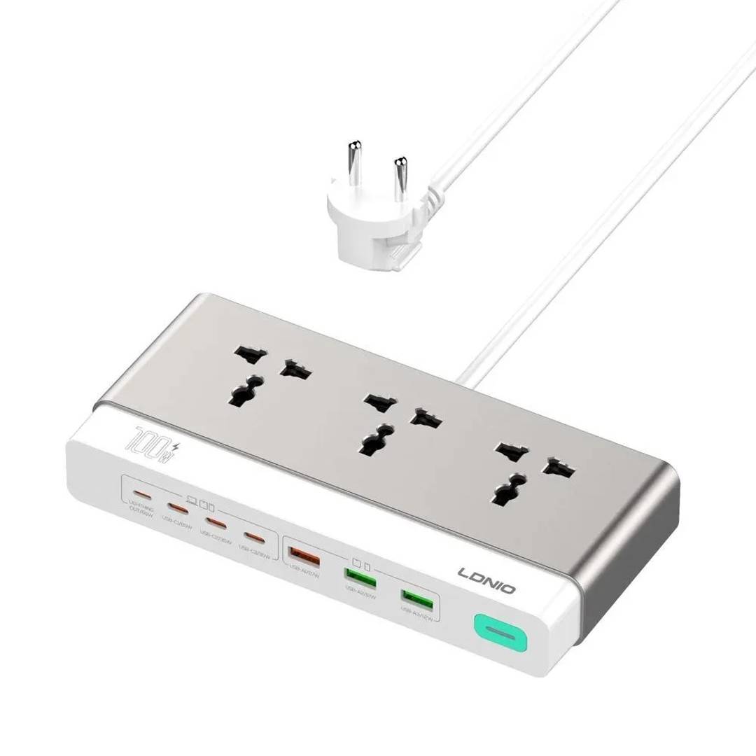 Produžni kabl sa USB priključcima LDNIO SC3 10-in-1 65 W 2 m