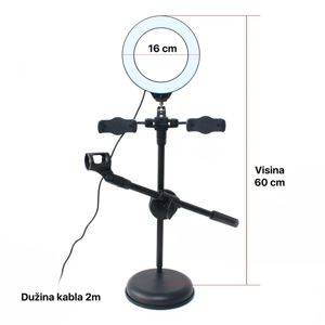 Lampă LED cu 2 suporturi pentru telefon și suport pentru microfon — Beograd