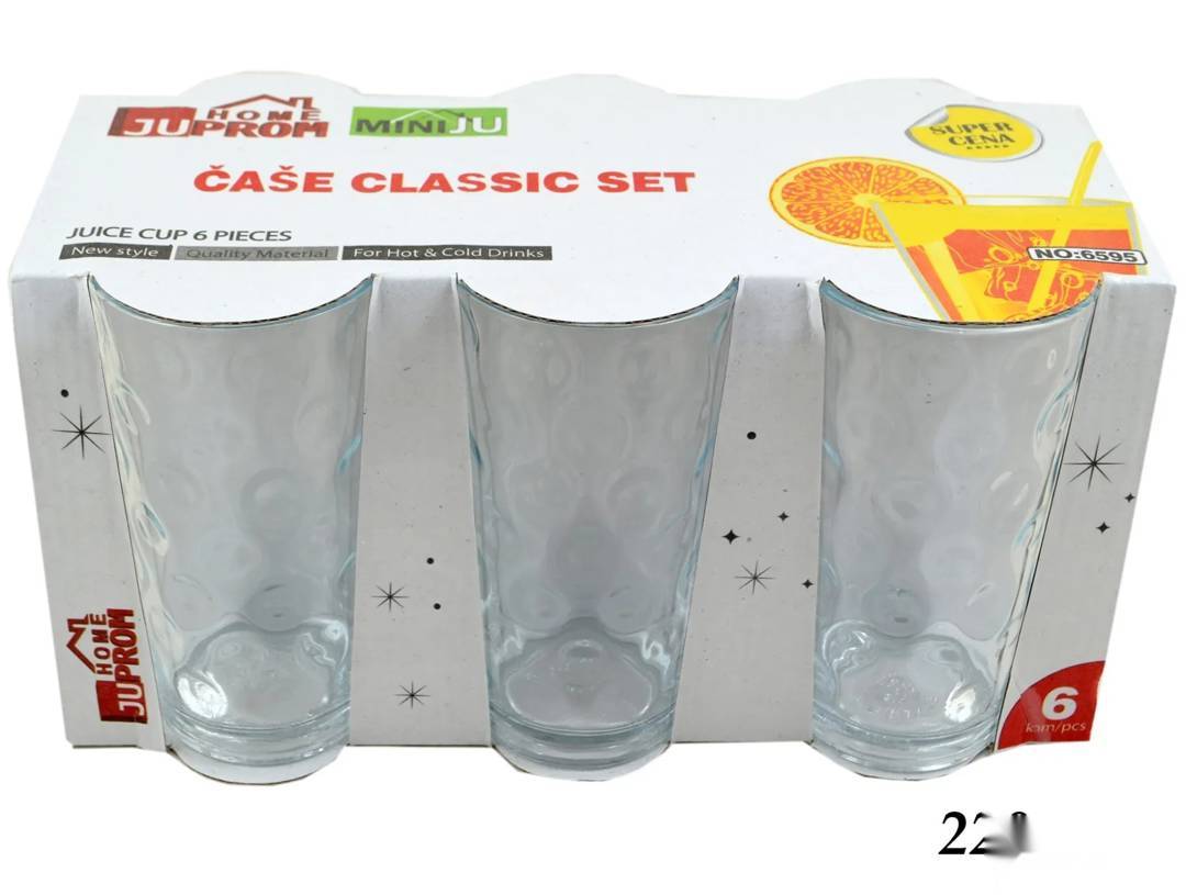 Склянки Classic Home Juprom, набір 6 шт., 220 ml
