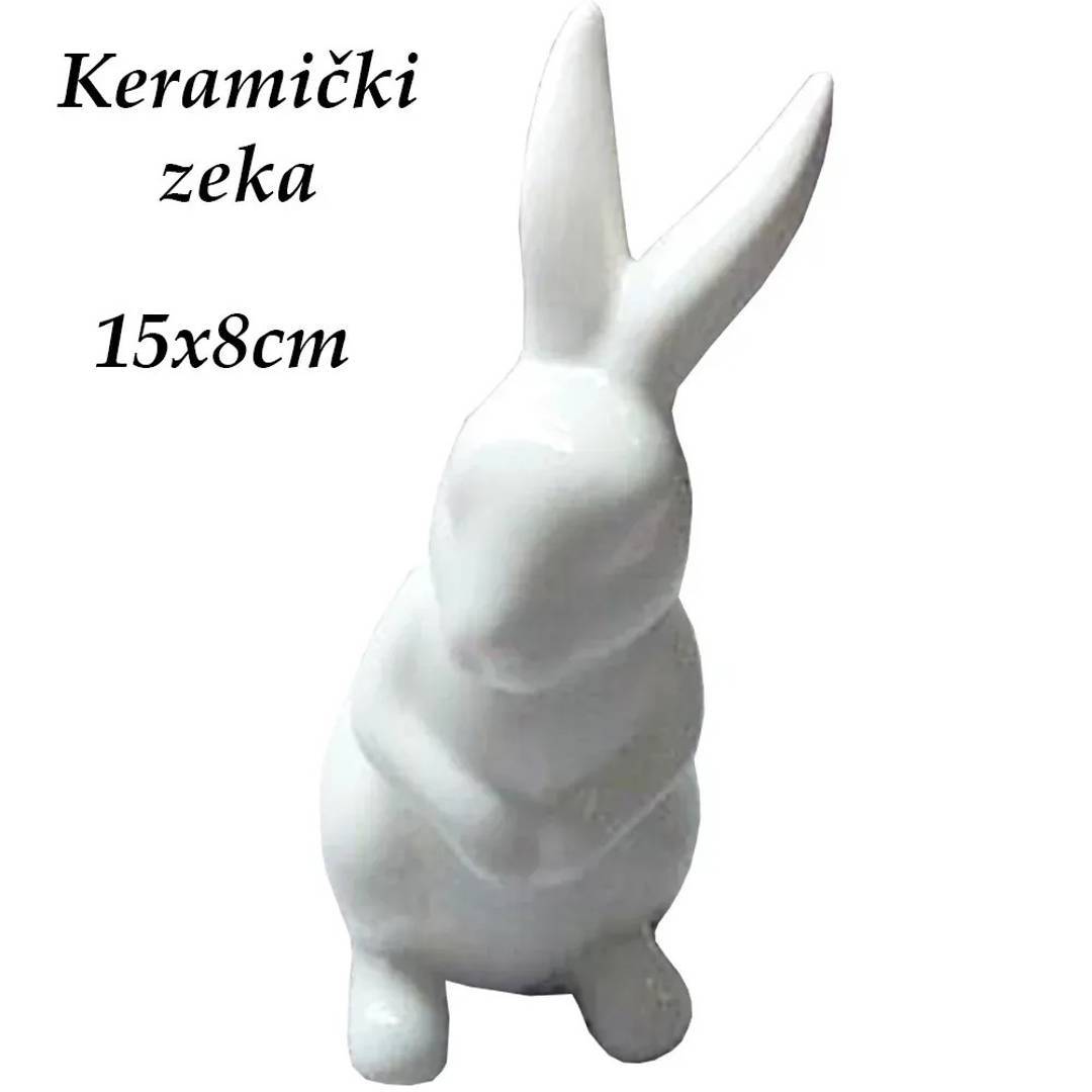 Керамічний зайчик, білий, 15 cm
