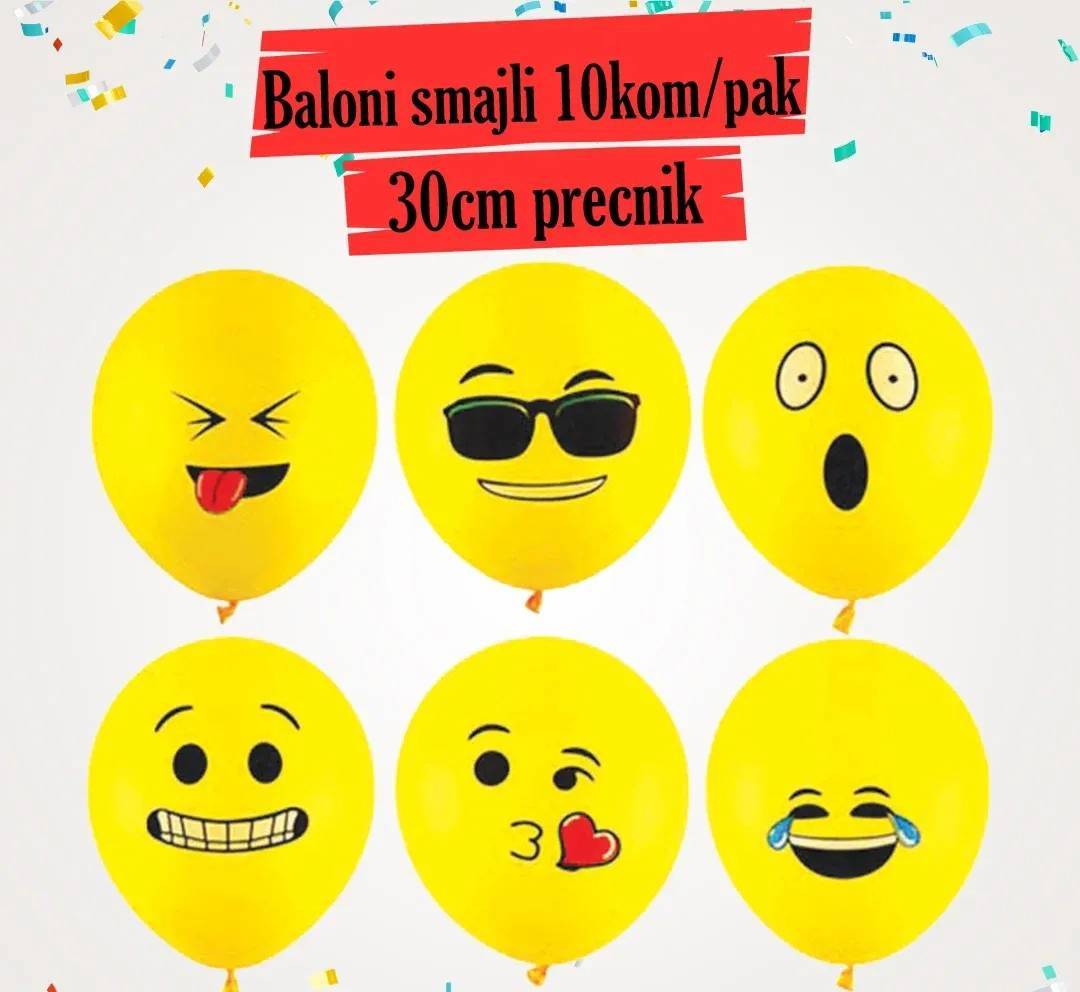 Латексні кульки Emoji, 30 cm, 10 шт.