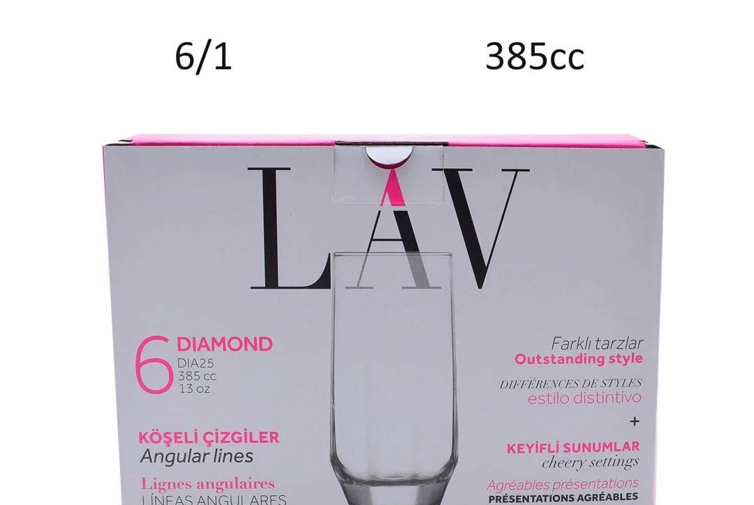 Склянки для соку LAV Diamond, набір 6 шт., 385 ml
