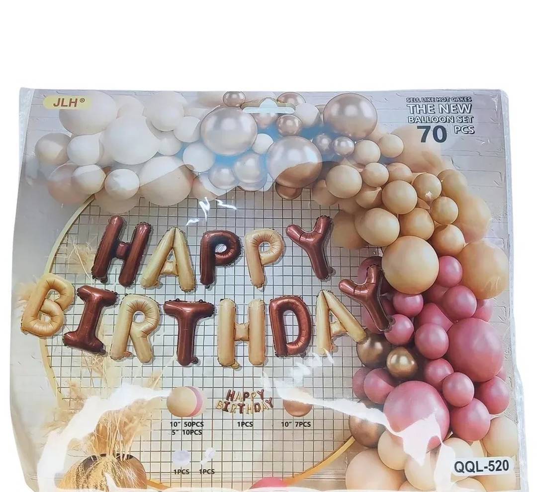 Набір повітряних кульок Happy Birthday, 70 шт.