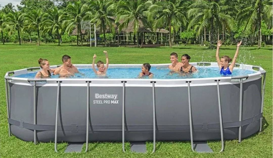 Овальний каркасний басейн Bestway Steel Pro Max зі сталевою рамою