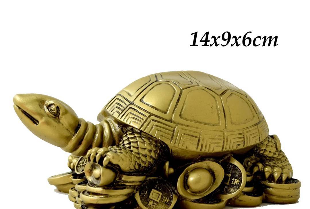 Декоративна фігурка черепаха на монетах, 14 cm