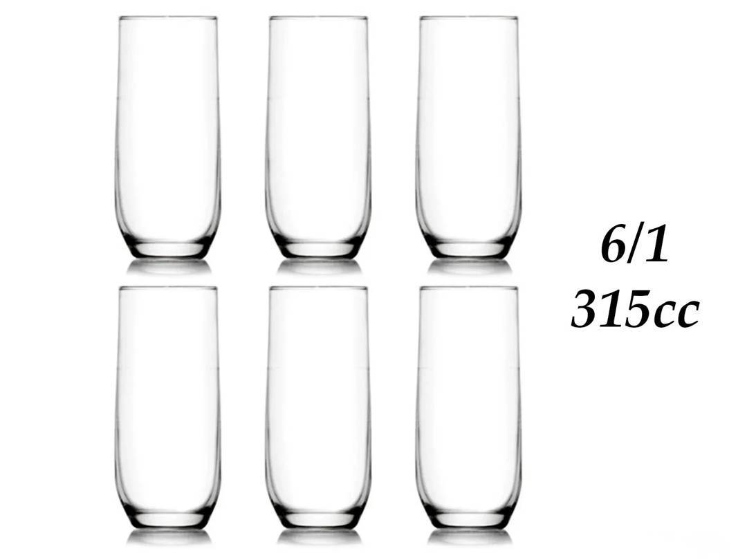 Високі скляні склянки, набір 6 шт., 315 ml