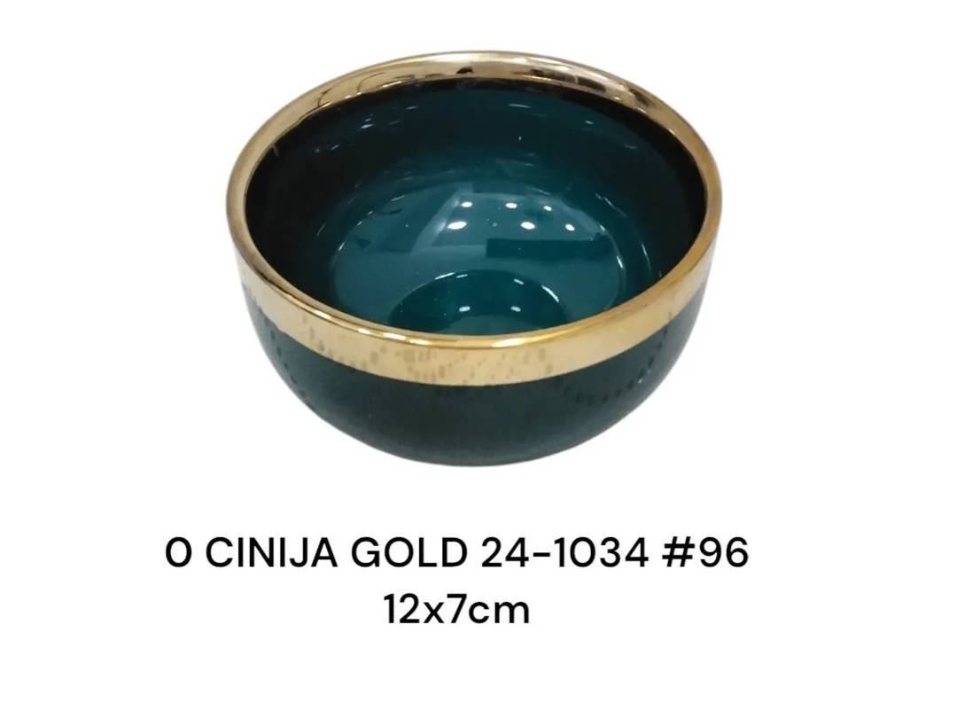Керамічна піала із золотим обідком, 12×7 cm