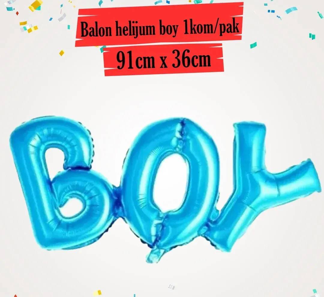 Фольгована кулька напис BOY, 91×35 cm