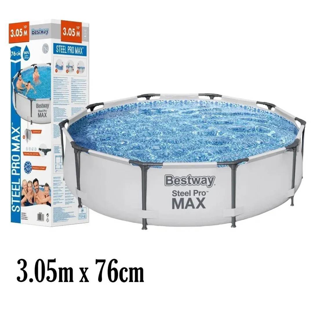 Круглий каркасний басейн Bestway Steel Pro Max зі сталевою рамою