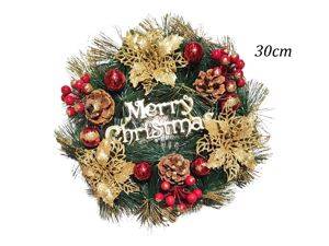 Новорічний вінок Merry Christmas, червоно-золотий, 30 cm — Šabac