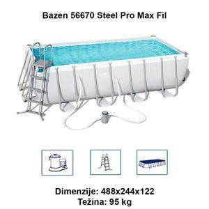 Прямокутний каркасний басейн Bestway 488×244×122 cm з фільтр-насосом — Šabac