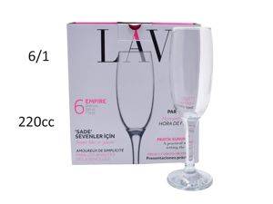 Келихи для шампанського LAV Empire, набір 6 шт., 220 ml — Šabac