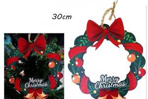 Новорічний вінок Merry Christmas з ДВП, 30 cm — Šabac