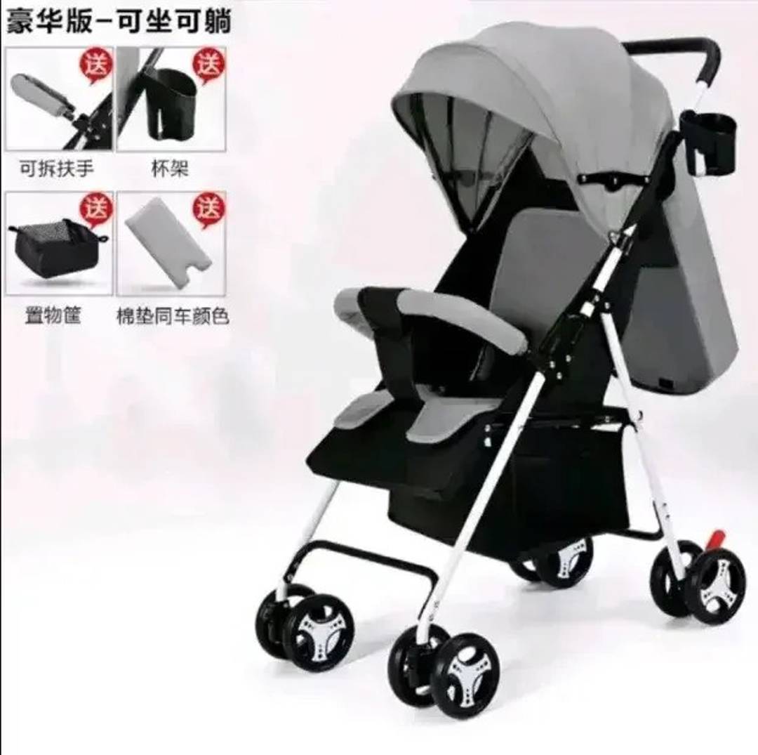 Leichter, zusammenklappbarer Kinderwagen mit verstellbarer Rückenlehne, 4 kg