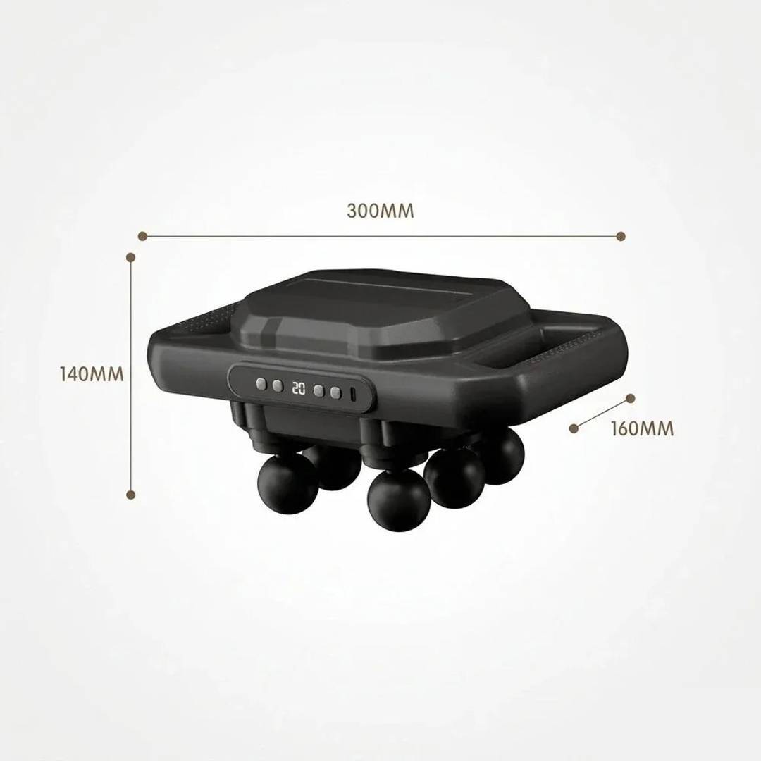 Electric body massager with 6 heads, heat and LED display