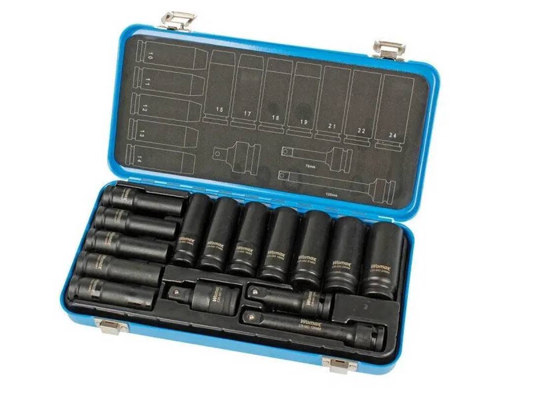 Set kovanih dubokih nasadnih ključeva 1/2" 16 kom u metalnom koferu
