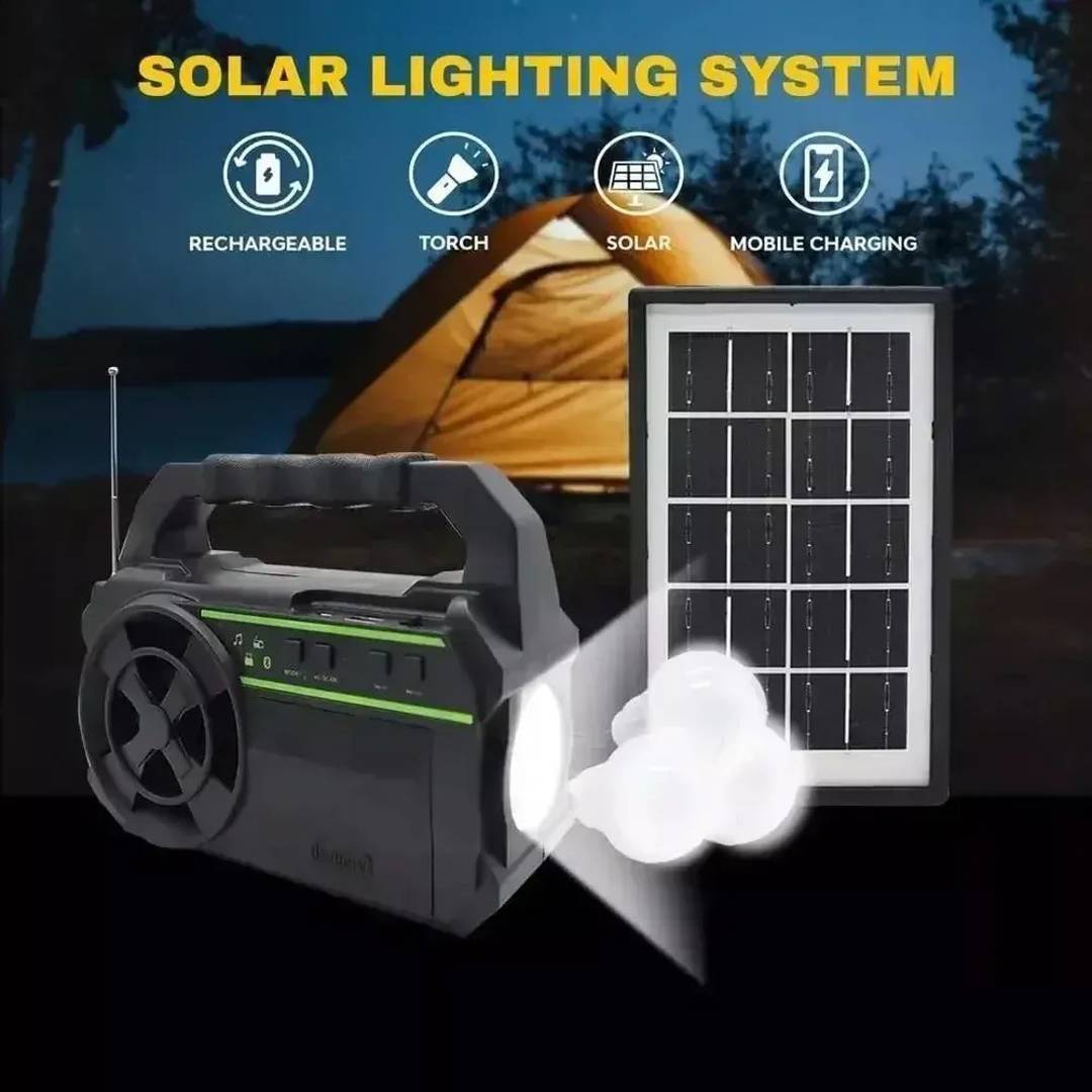 Solarni sistem rasvete GD-8881 sa 3 LED sijalice, radiom i Bluetooth-om