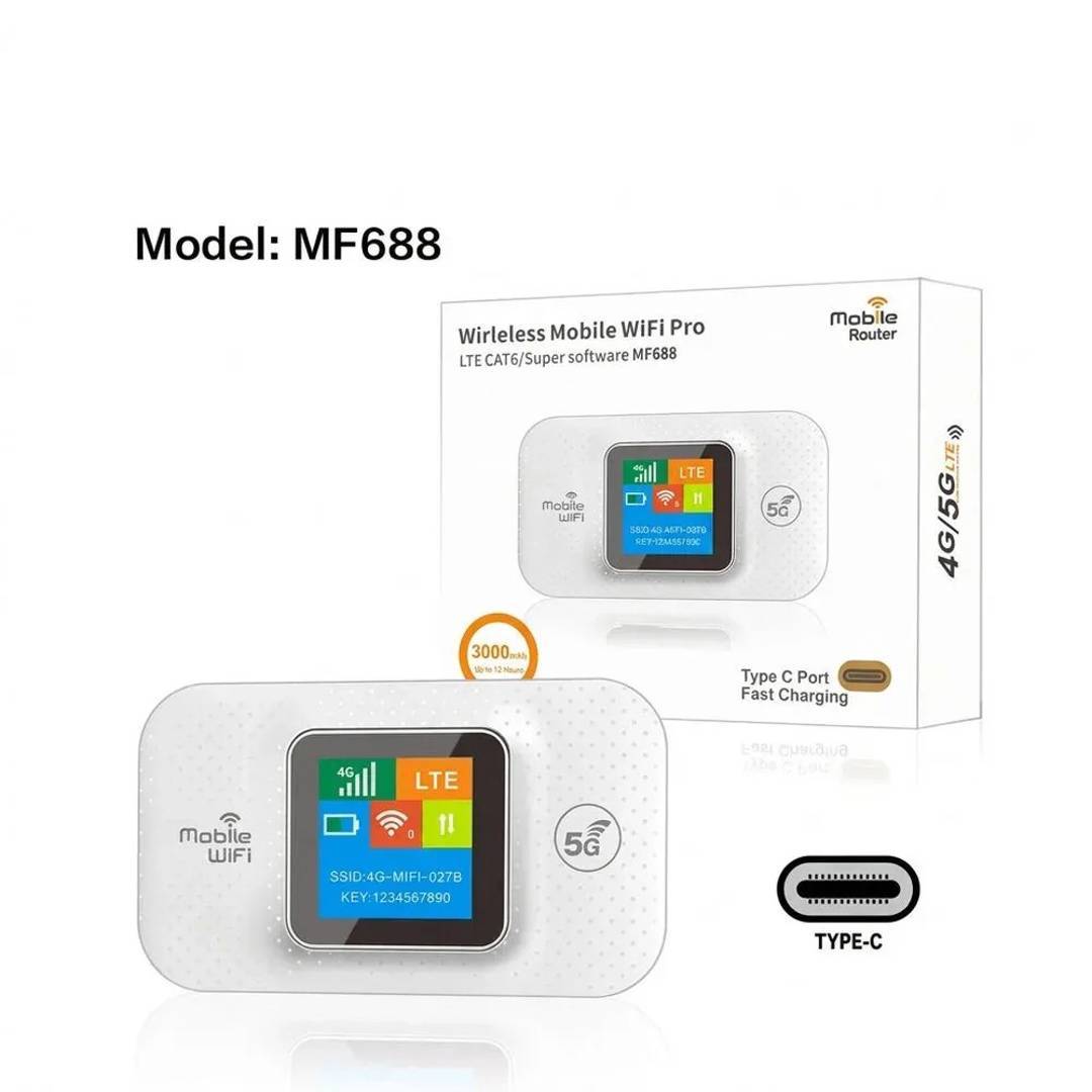 Prenosivi 4G LTE Wi-Fi ruter MF688 sa SIM slotom, 3000 mAh