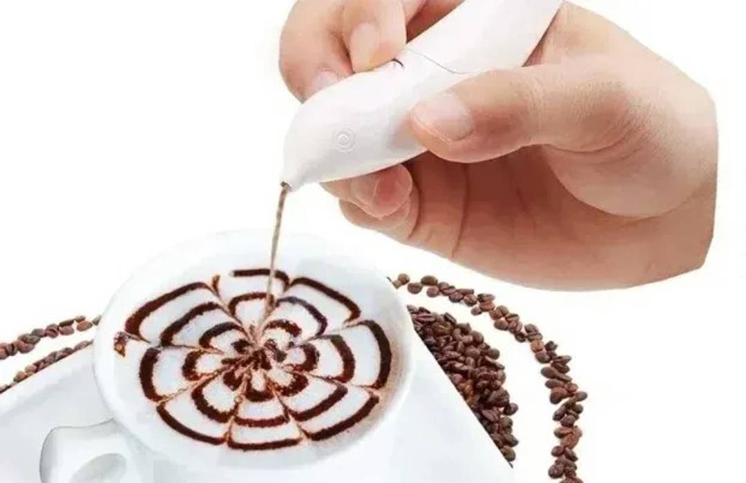 Elektrischer Dekorierstift für Kaffee und Kuchen mit Gewürzpulver