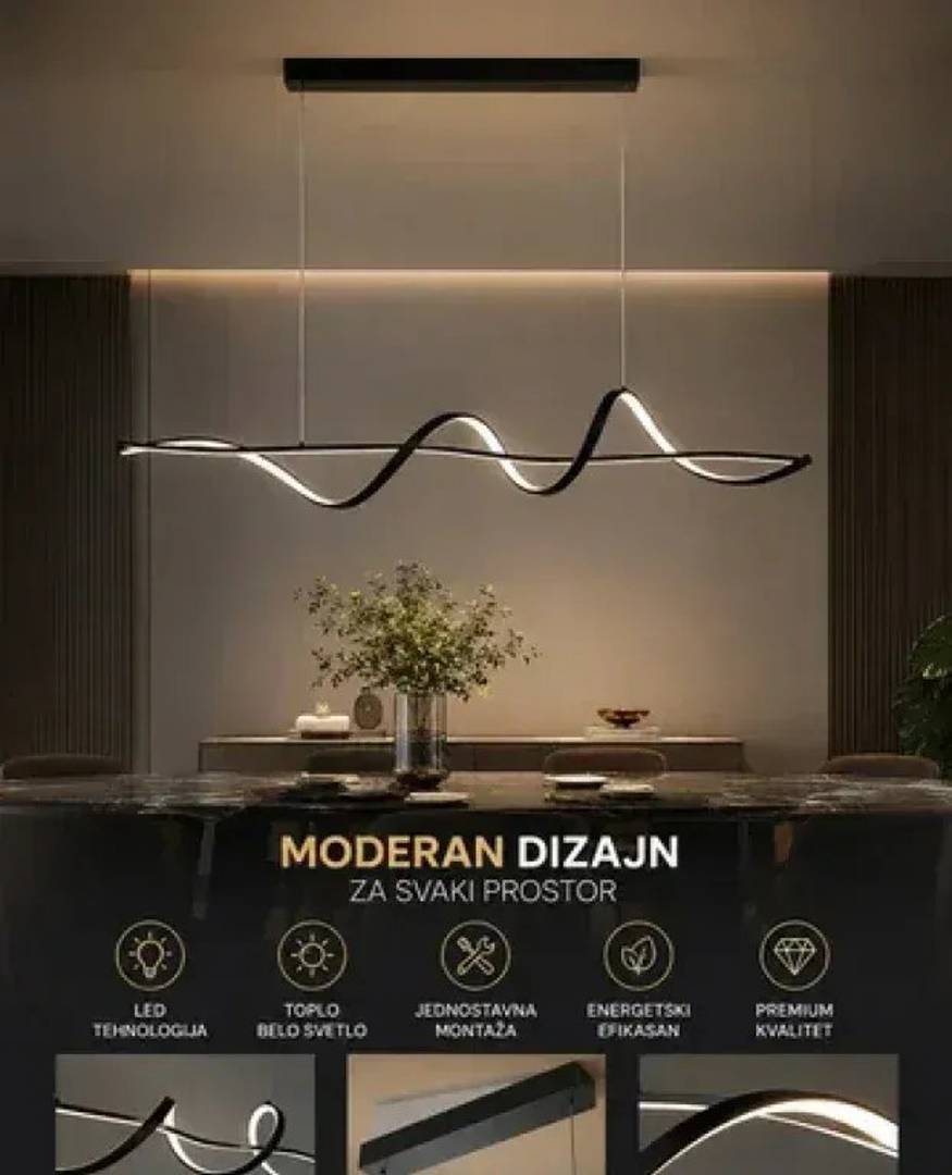 Hängende LED-Leuchte Luxora mit wellenförmigem Design, 23 W