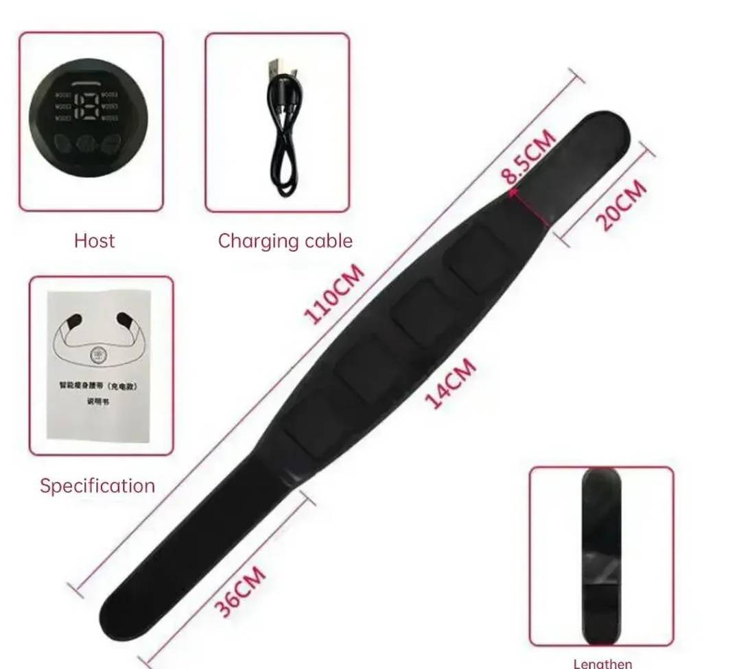 EMS abdominal muscle stimulation belt with 6 modes