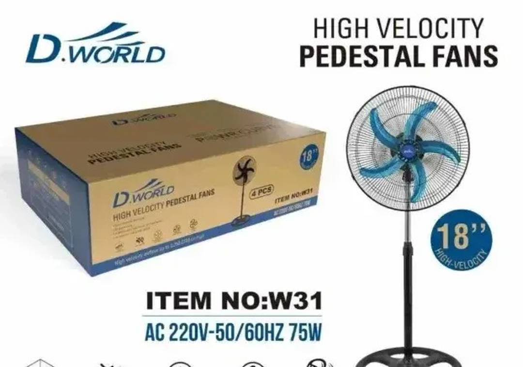 Stojeći ventilator D.World W31, 45 cm (18"), 75 W