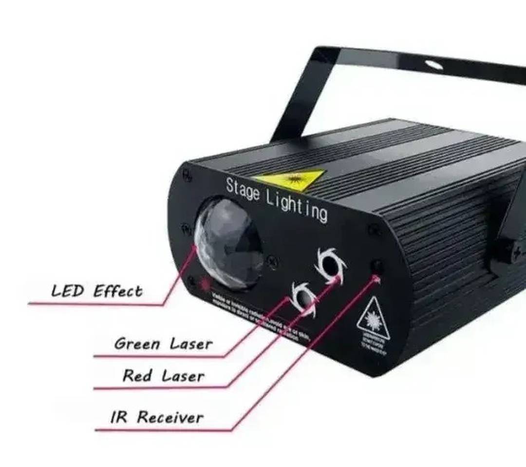 Laser-Disco-Projektor mit RGB-LED-Effekt und Fernbedienung