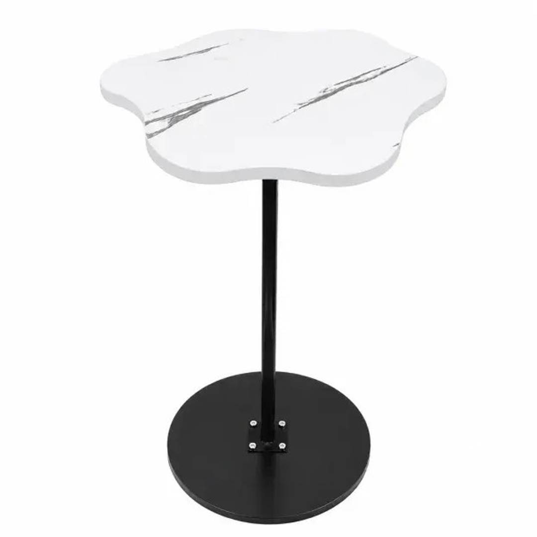 Beistelltisch in Blumenform mit Marmoroptik, Durchmesser 40 cm
