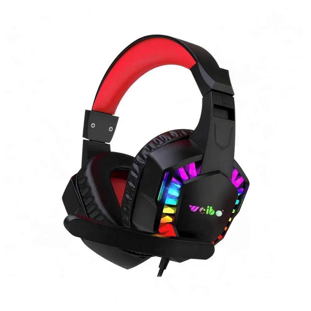 Геймърски слушалки с микрофон Weibo G62, RGB осветление