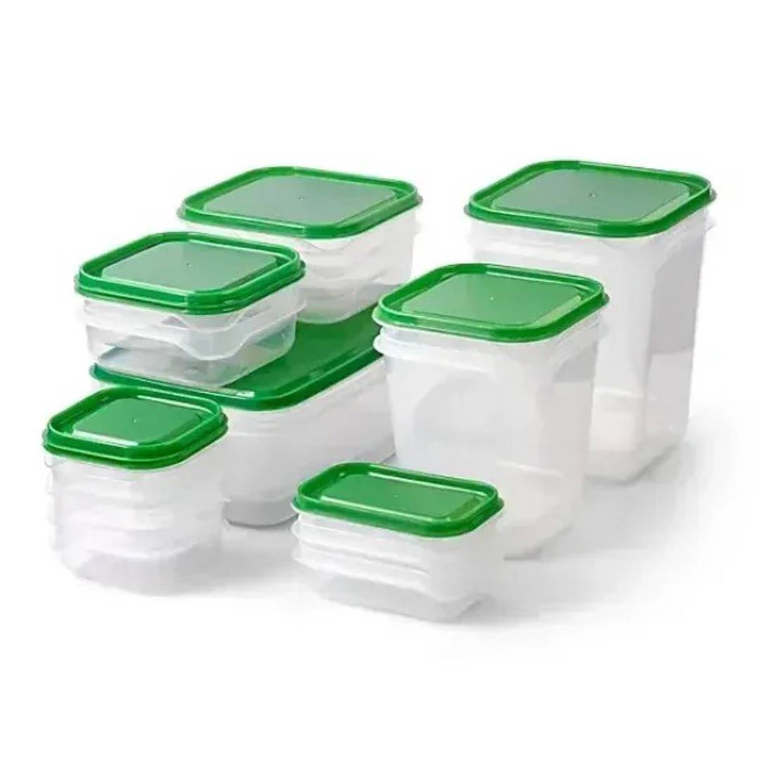 Set plastičnih posuda za hranu sa poklopcima, 17 komada