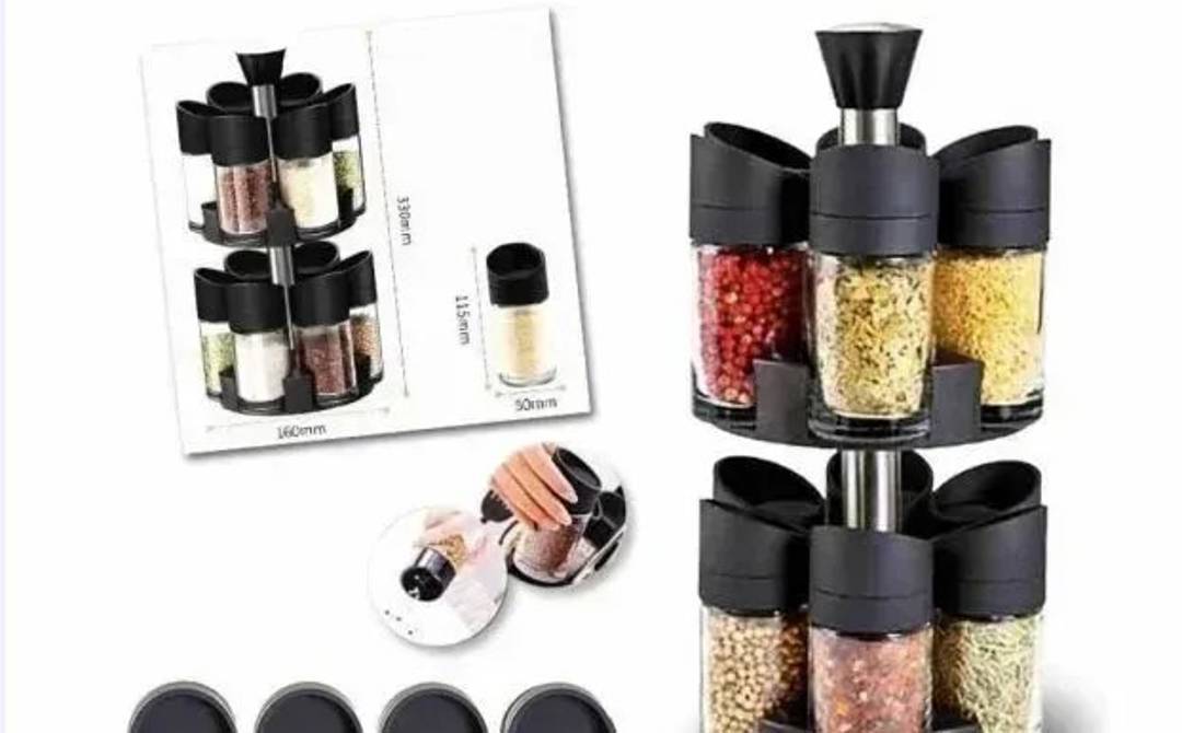 Drehbares Gewürzregal mit 12 Gläsern à 100 ml