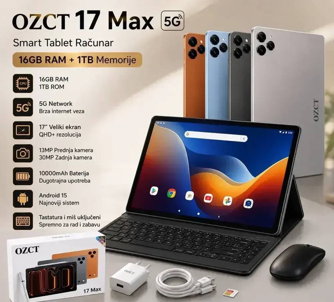 Tablet OZCT 17 Max sa tastaturom, mišem i futrolom