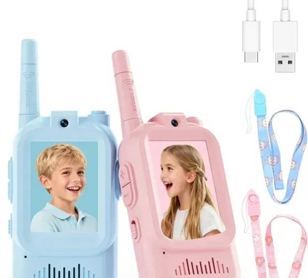 Kinder-Walkie-Talkies mit Videoanruf und 2-Zoll-Display, 2er-Set