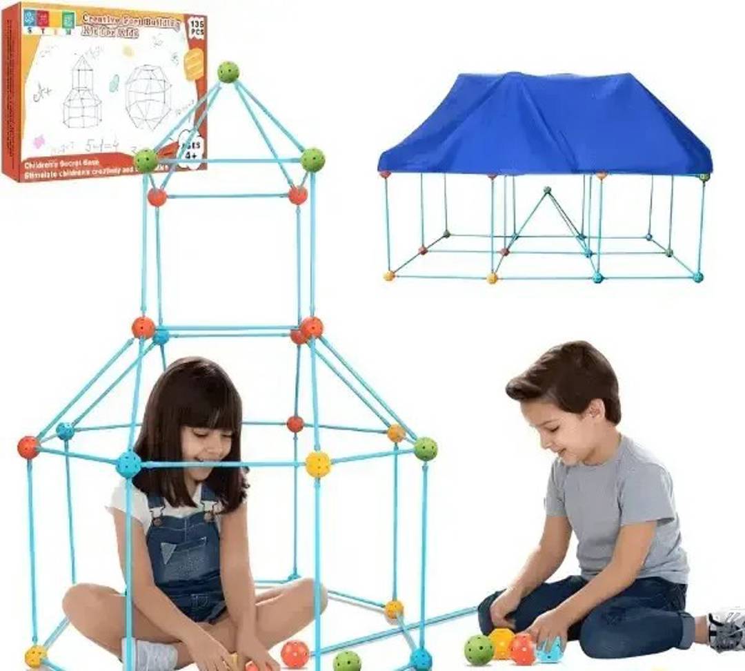 Kinder-Bauset zum Bauen einer Burg aus Stäben und Kugeln
